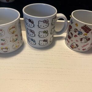 Hello Kitty White and Pink Ceramic Mugs Set for Dining